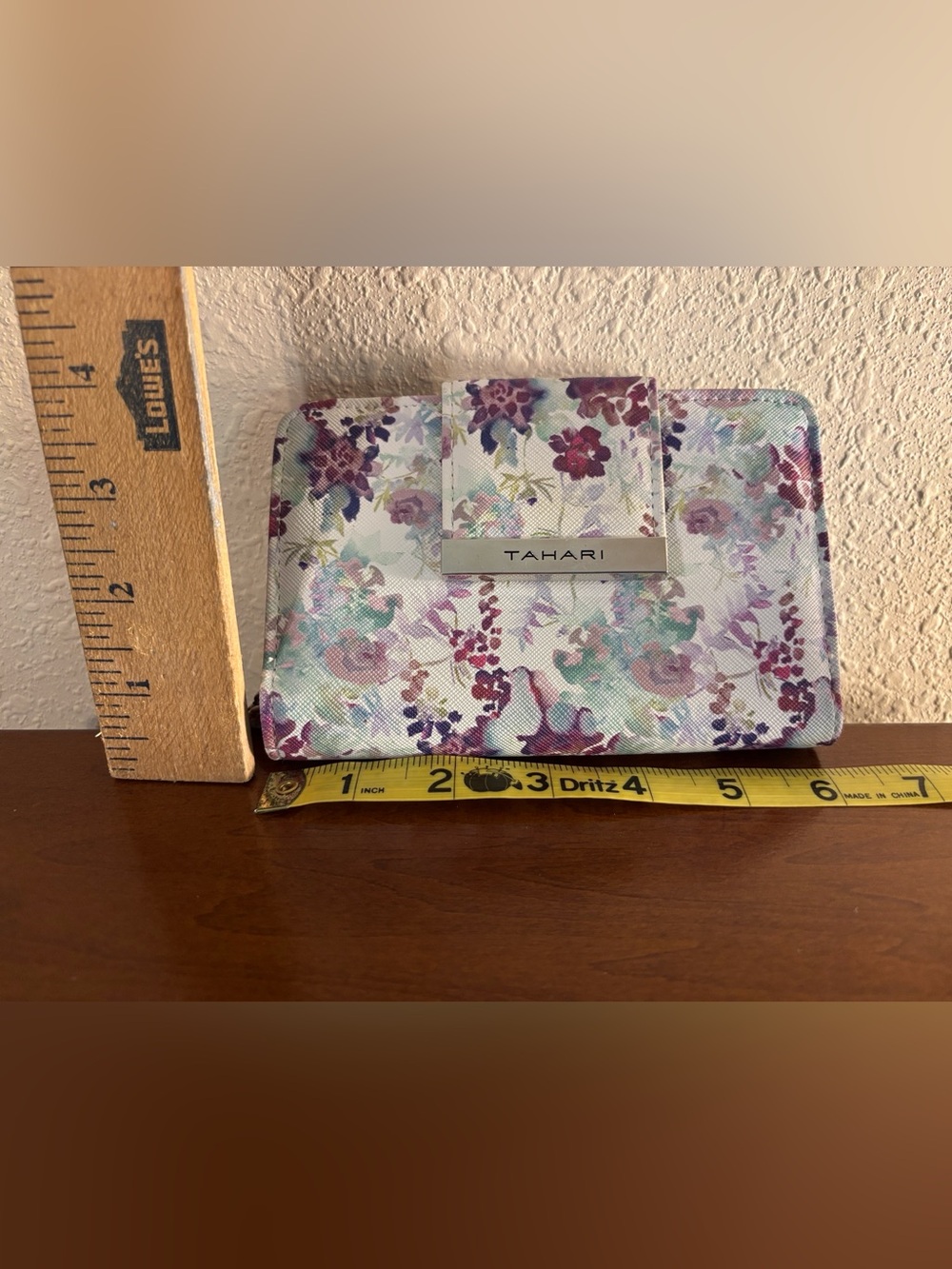 Tahari Pastel Floral Wallet in Lavender and Mint